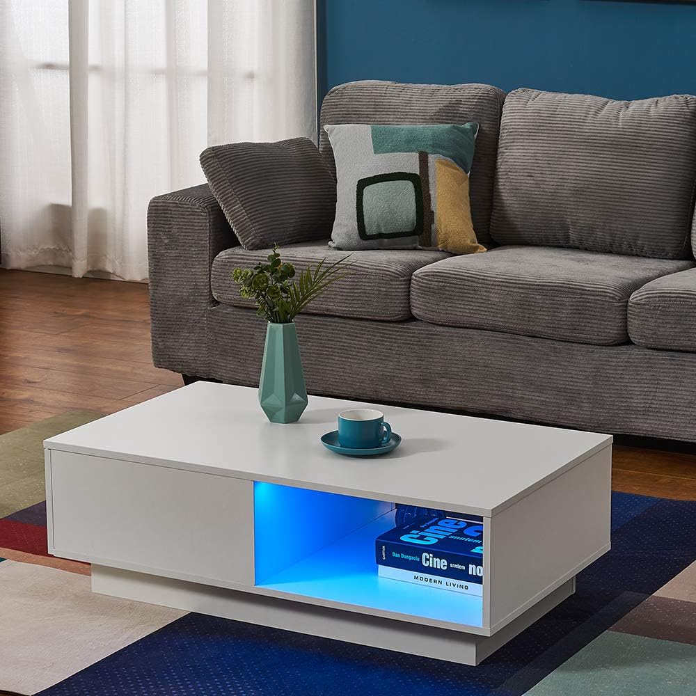 Panana LED Coffee Tables with 1 Storage Drawer