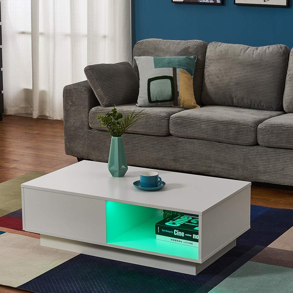 Panana LED Coffee Tables with 1 Storage Drawer