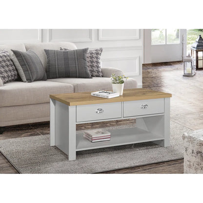 Coffee Table with Storage 2 Drawer with Shelf Modern