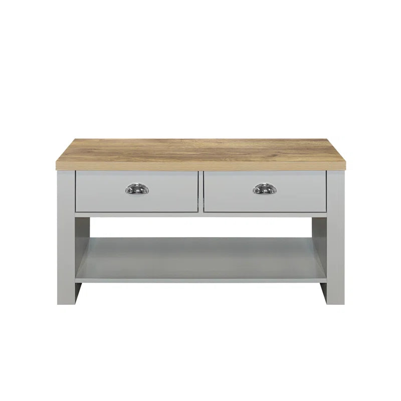 Coffee Table with Storage 2 Drawer with Shelf Modern