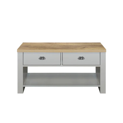 Coffee Table with Storage 2 Drawer with Shelf Modern