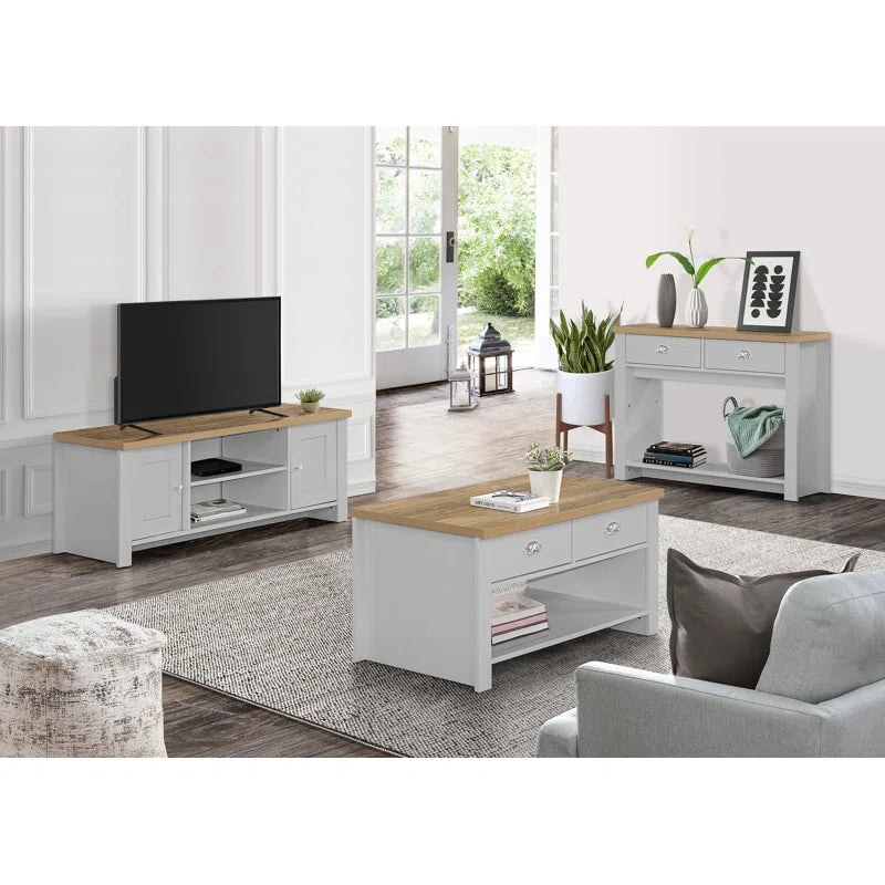 Coffee Table with Storage 2 Drawer with Shelf Modern