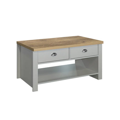 Coffee Table with Storage 2 Drawer with Shelf Modern